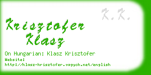 krisztofer klasz business card